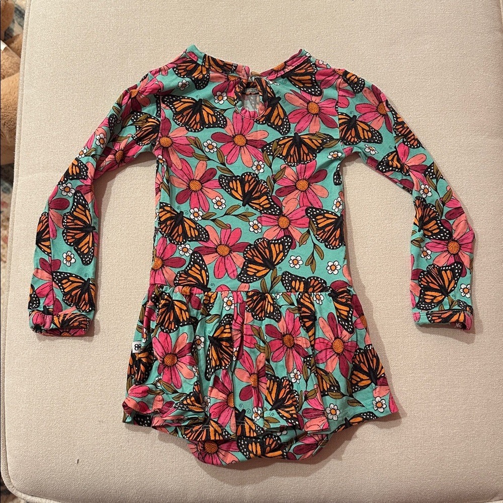 Bums & Roses Floral Flutter Ruffle Dress - Picture 3 of 3